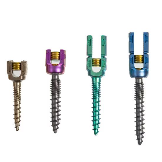 Polyaxial titanium pedicle screw